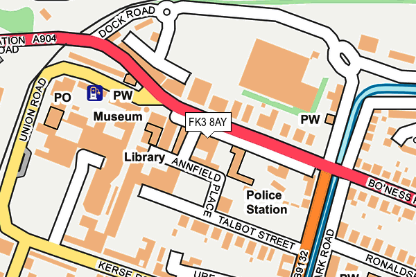 FK3 8AY map - OS OpenMap – Local (Ordnance Survey)