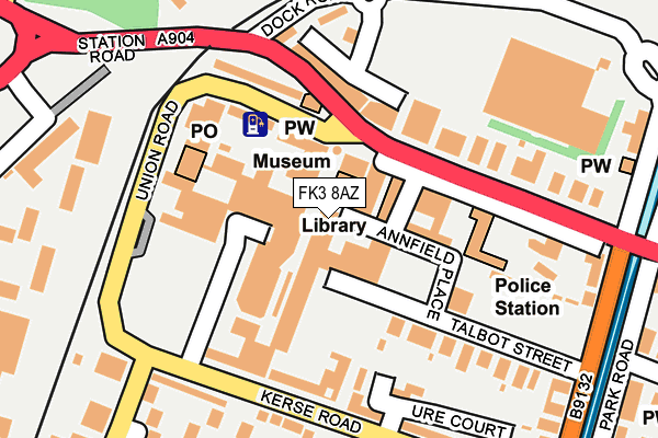 FK3 8AZ map - OS OpenMap – Local (Ordnance Survey)