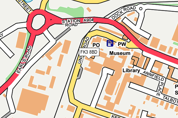 FK3 8BD map - OS OpenMap – Local (Ordnance Survey)