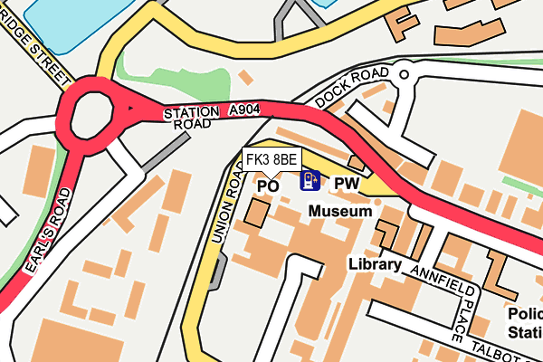 FK3 8BE map - OS OpenMap – Local (Ordnance Survey)