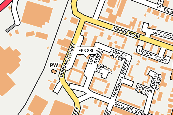 FK3 8BL map - OS OpenMap – Local (Ordnance Survey)