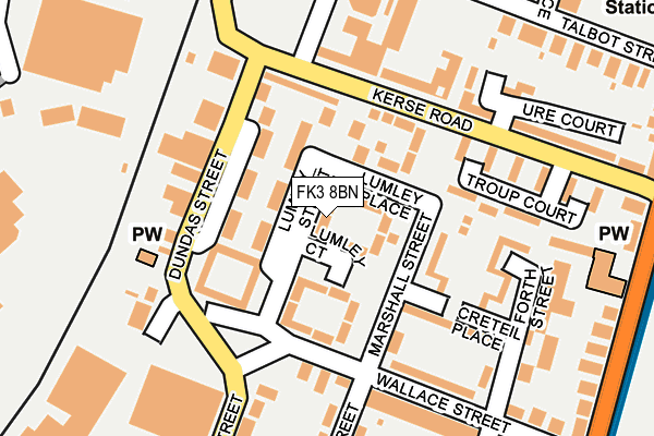 FK3 8BN map - OS OpenMap – Local (Ordnance Survey)