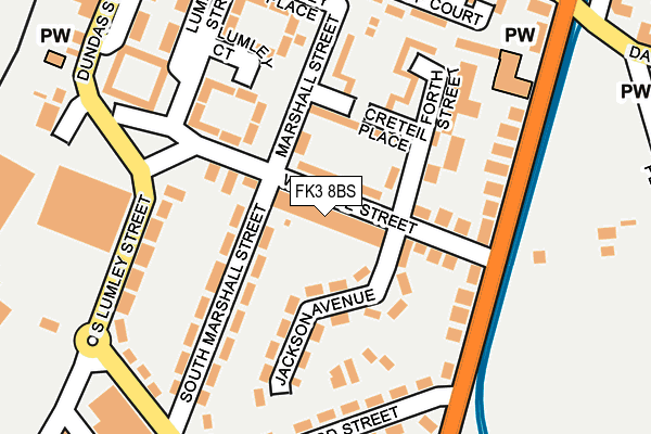 FK3 8BS map - OS OpenMap – Local (Ordnance Survey)