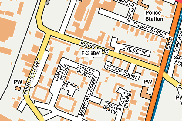 FK3 8BW map - OS OpenMap – Local (Ordnance Survey)