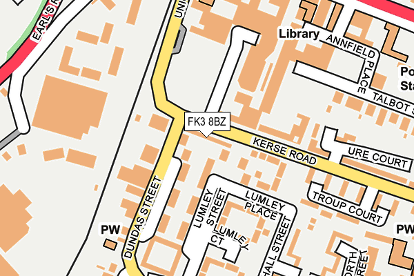 FK3 8BZ map - OS OpenMap – Local (Ordnance Survey)