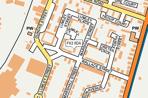FK3 8DA map - OS OpenMap – Local (Ordnance Survey)