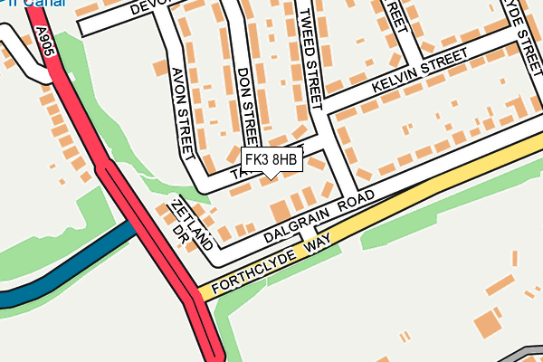 FK3 8HB map - OS OpenMap – Local (Ordnance Survey)