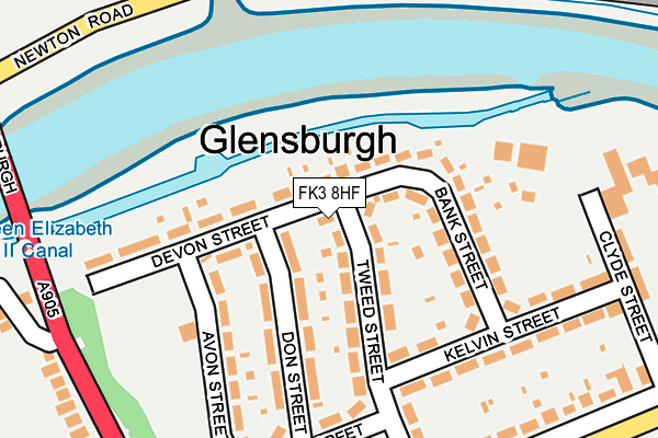 FK3 8HF map - OS OpenMap – Local (Ordnance Survey)