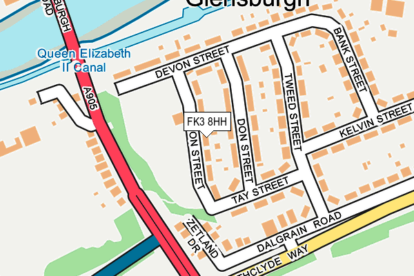 FK3 8HH map - OS OpenMap – Local (Ordnance Survey)