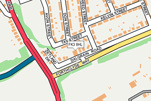 FK3 8HL map - OS OpenMap – Local (Ordnance Survey)