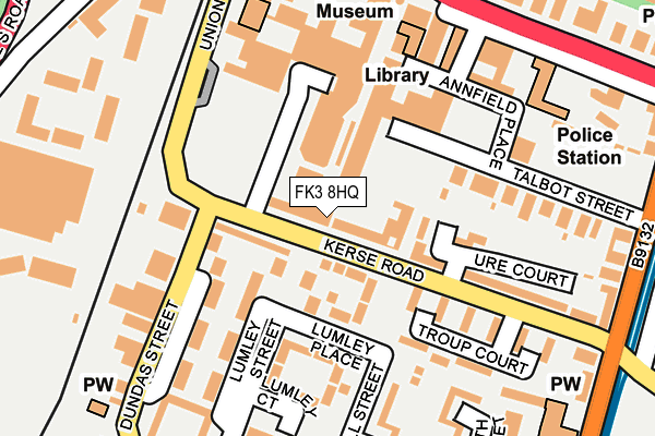 FK3 8HQ map - OS OpenMap – Local (Ordnance Survey)