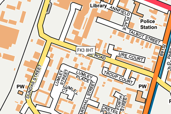 FK3 8HT map - OS OpenMap – Local (Ordnance Survey)