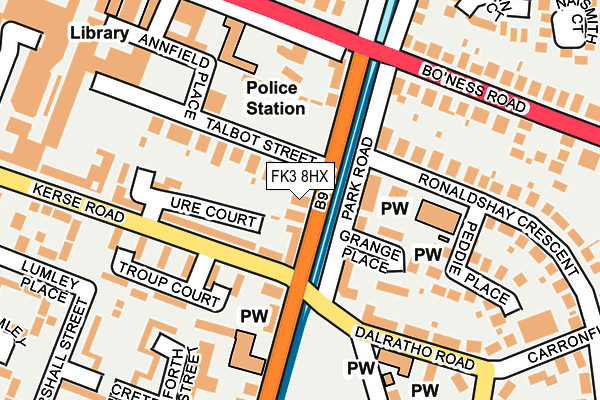 FK3 8HX map - OS OpenMap – Local (Ordnance Survey)