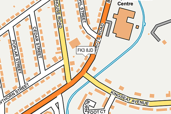 FK3 8JD map - OS OpenMap – Local (Ordnance Survey)