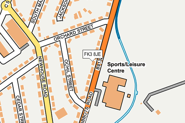 FK3 8JE map - OS OpenMap – Local (Ordnance Survey)