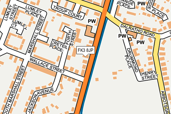 FK3 8JP map - OS OpenMap – Local (Ordnance Survey)