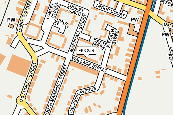 FK3 8JR map - OS OpenMap – Local (Ordnance Survey)