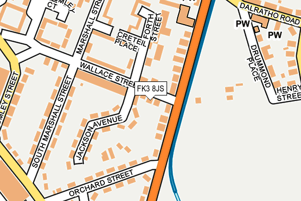 FK3 8JS map - OS OpenMap – Local (Ordnance Survey)