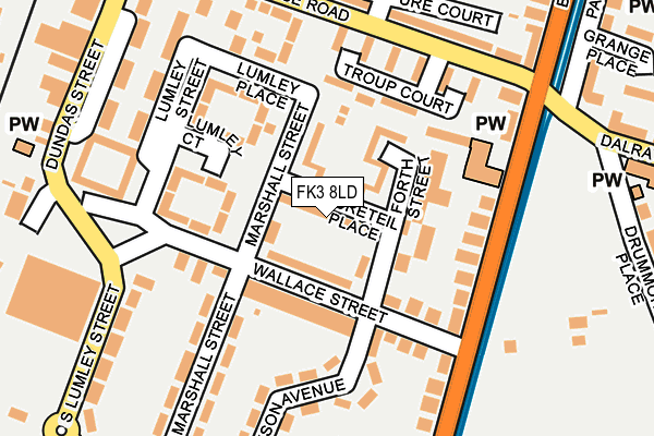 FK3 8LD map - OS OpenMap – Local (Ordnance Survey)