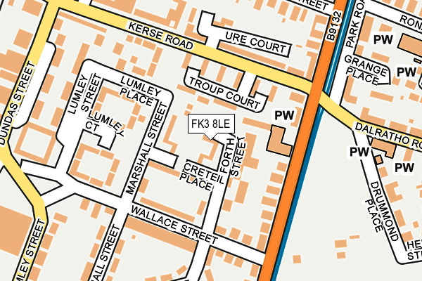 FK3 8LE map - OS OpenMap – Local (Ordnance Survey)