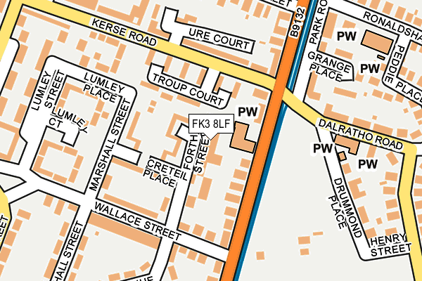 FK3 8LF map - OS OpenMap – Local (Ordnance Survey)