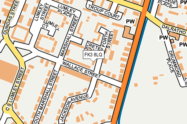 FK3 8LQ map - OS OpenMap – Local (Ordnance Survey)