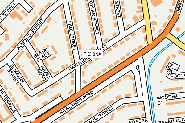 FK3 8NA map - OS OpenMap – Local (Ordnance Survey)
