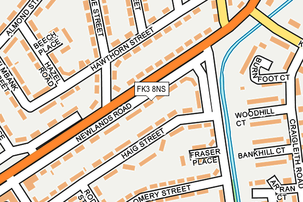 FK3 8NS map - OS OpenMap – Local (Ordnance Survey)