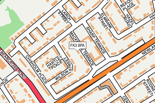 FK3 8PA map - OS OpenMap – Local (Ordnance Survey)