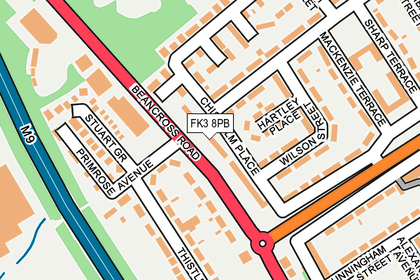 FK3 8PB map - OS OpenMap – Local (Ordnance Survey)