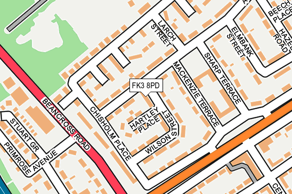 FK3 8PD map - OS OpenMap – Local (Ordnance Survey)
