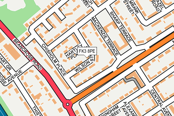 FK3 8PE map - OS OpenMap – Local (Ordnance Survey)