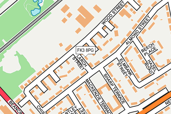 FK3 8PG map - OS OpenMap – Local (Ordnance Survey)