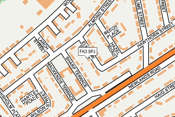 FK3 8PJ map - OS OpenMap – Local (Ordnance Survey)