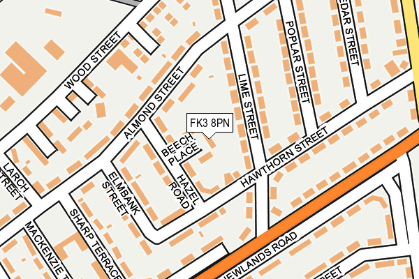 FK3 8PN map - OS OpenMap – Local (Ordnance Survey)