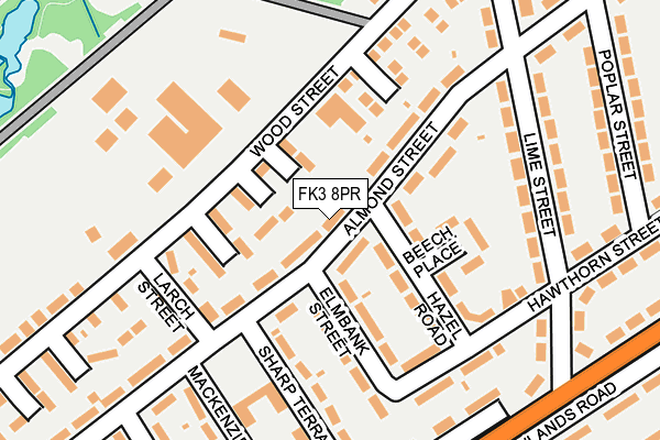 FK3 8PR map - OS OpenMap – Local (Ordnance Survey)