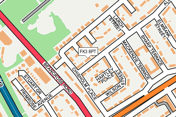FK3 8PT map - OS OpenMap – Local (Ordnance Survey)