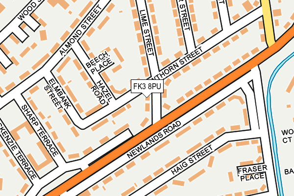 FK3 8PU map - OS OpenMap – Local (Ordnance Survey)