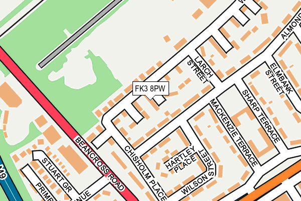 FK3 8PW map - OS OpenMap – Local (Ordnance Survey)