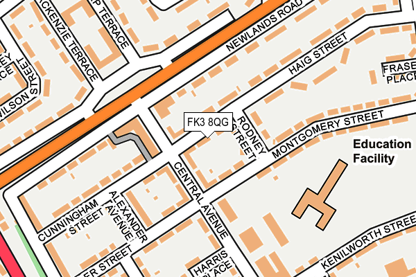 FK3 8QG map - OS OpenMap – Local (Ordnance Survey)