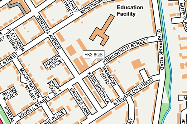 FK3 8QS map - OS OpenMap – Local (Ordnance Survey)