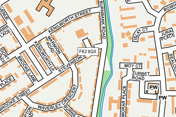 FK3 8QX map - OS OpenMap – Local (Ordnance Survey)
