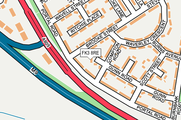 FK3 8RE map - OS OpenMap – Local (Ordnance Survey)