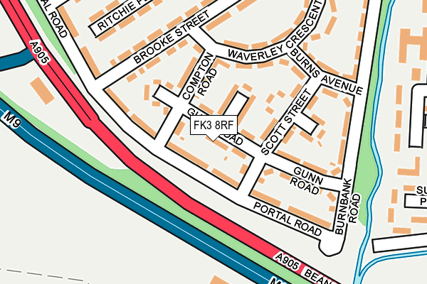 FK3 8RF map - OS OpenMap – Local (Ordnance Survey)