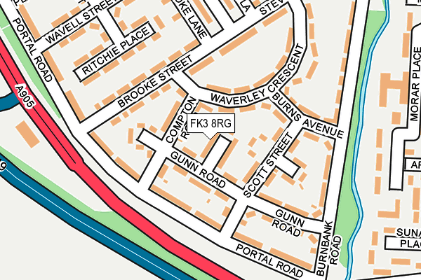 FK3 8RG map - OS OpenMap – Local (Ordnance Survey)