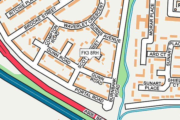 FK3 8RH map - OS OpenMap – Local (Ordnance Survey)