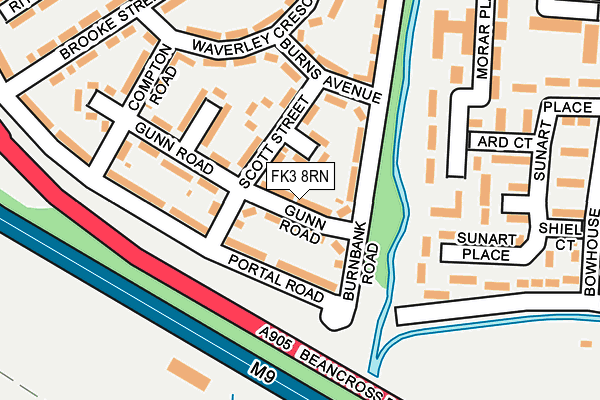FK3 8RN map - OS OpenMap – Local (Ordnance Survey)