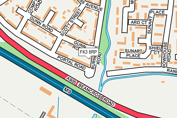 FK3 8RP map - OS OpenMap – Local (Ordnance Survey)