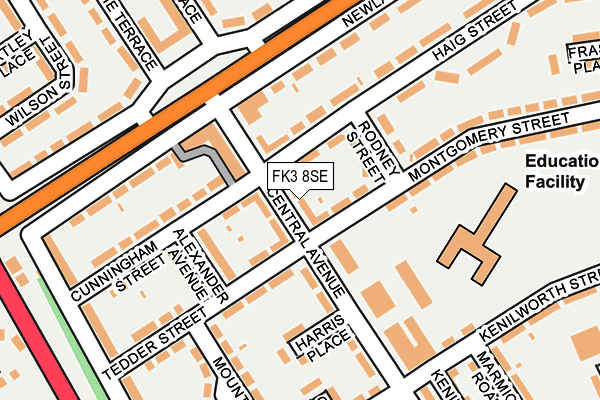 FK3 8SE map - OS OpenMap – Local (Ordnance Survey)