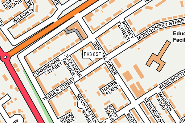 FK3 8SF map - OS OpenMap – Local (Ordnance Survey)